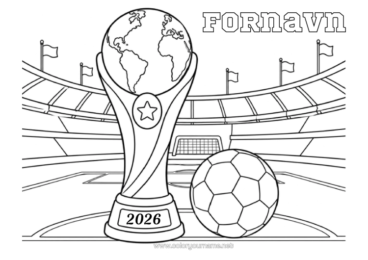 Fargeleggingssiden til utskrift Fotball Fotball Kopp, Trofé, Medalje Lagidrett Konkurranser Og Priser Kopp, Trofé Stadion