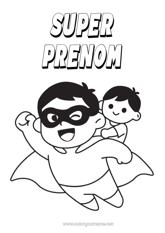 Coloriage à imprimer Papa Héros Enfant Coloriages Faciles