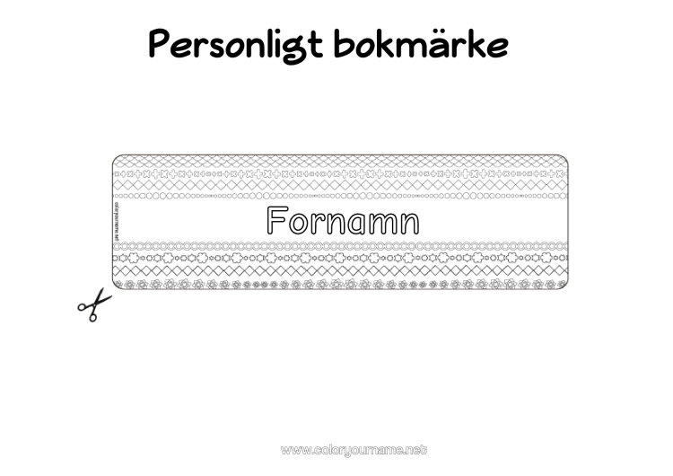 Färgläggningssida att skriva ut Barnaktiviteter Bokmärke Geometriska Former