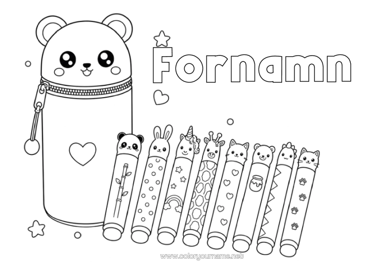 Färgläggningssida att skriva ut Björn Söt Björnungar Panda Skogens Djur Andra Djur I Världen Blyertspenna Skolmaterial Necessär