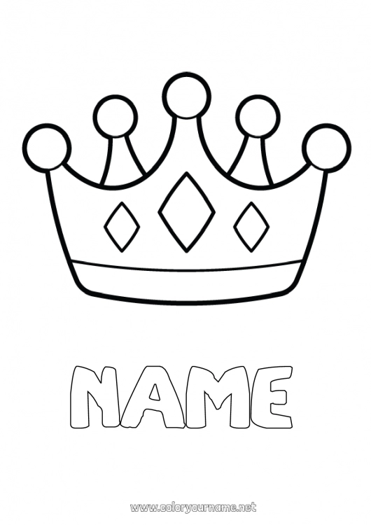 Coloring page to print Princess Crown Epiphany Easy coloring pages King