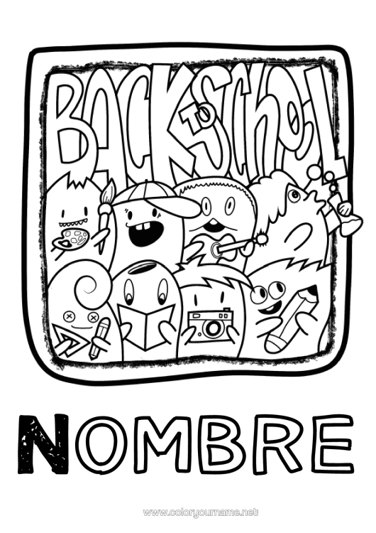 Dibujo para colorear para imprimir Monstruo Marco Back To School