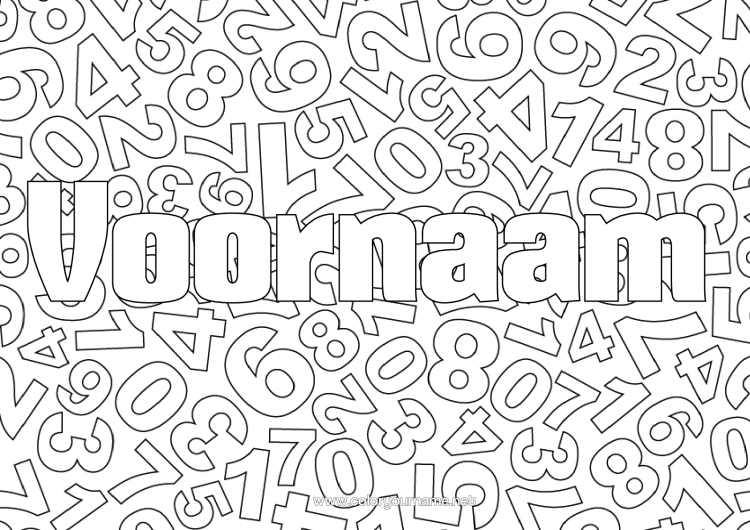 Kleurplaat om af te drukken Getal Activiteiten Voor Kinderen Wiskunde Decoratieve Achtergrond Schrijfkaften