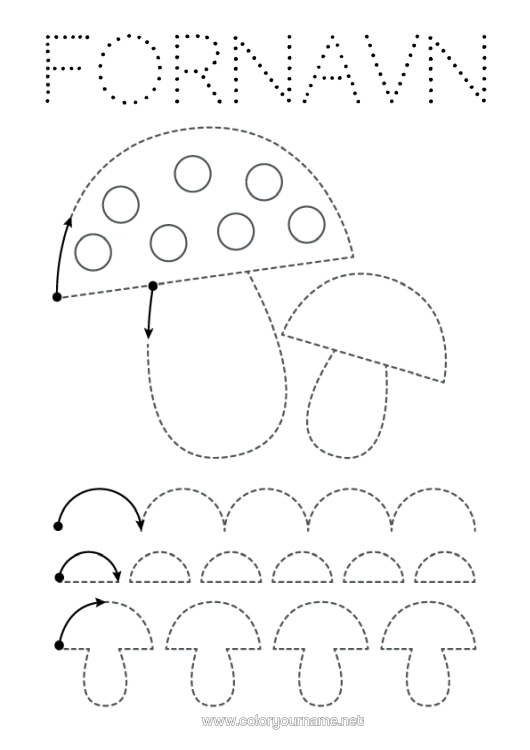 Fargeleggingssiden til utskrift Sopp Enkle Fargelegginger Tegn Og Farglegg Barnehage Grafikkark Strekgrafikk