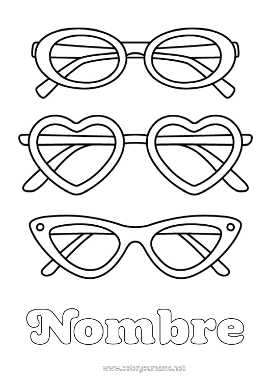 Dibujo para colorear para imprimir Gafas