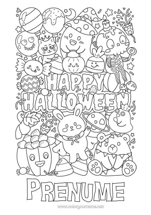 Pagină de colorat de imprimat Dovleac O Bomboană Sau O Farsă? Halloween Jack Cu Lampa Desene De Colorat Complexe Înscriere "Halloween"