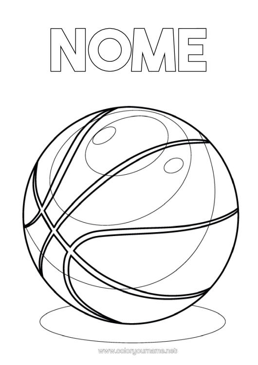 Página de desenho para imprimir Esporte Bolas Basquetebol Sports D'équipe Realista Bola De Basquete