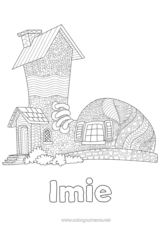 Kolorowanka do wydruku Dom Zentangle But.