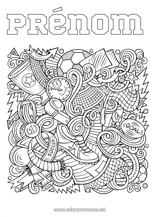 Coloriage à imprimer Football Ballon de foot Sport Sports d'équipe