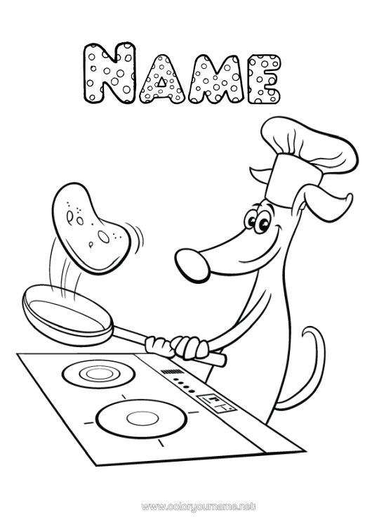 Colouring page to print Candlemas Pancakes Carnival Mardi Gras