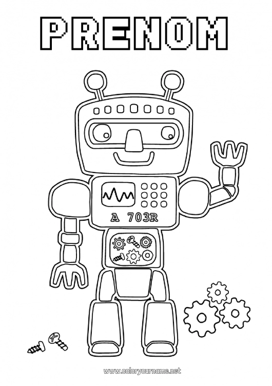 Coloriage à imprimer Mignon Robot