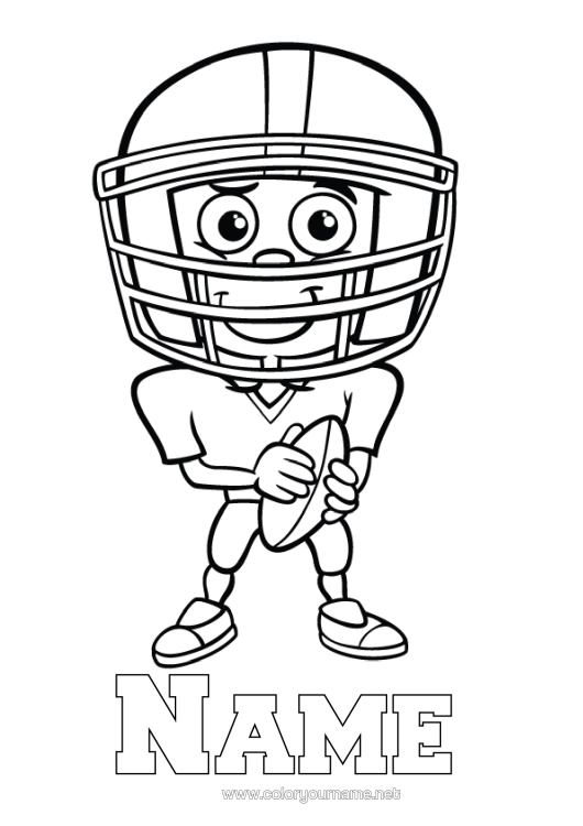 Colouring page to print Disguise Sport Carnival Super Bowl Team Sports