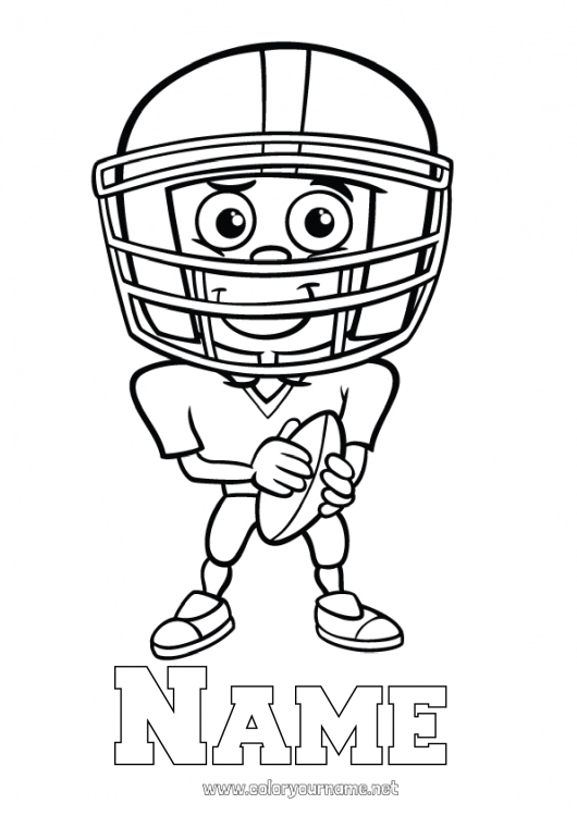 Coloring page to print Fancy dress Sport Carnival Super Bowl Team sports