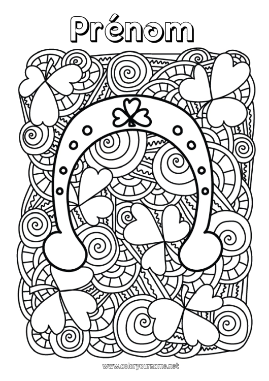 Coloriage n°712 - Mandala Trèfle Irlande