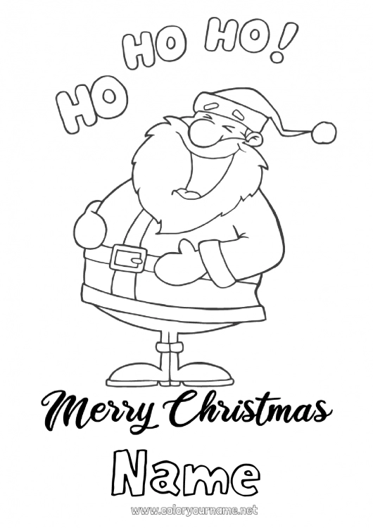 Coloring page to print Santa Claus Christmas