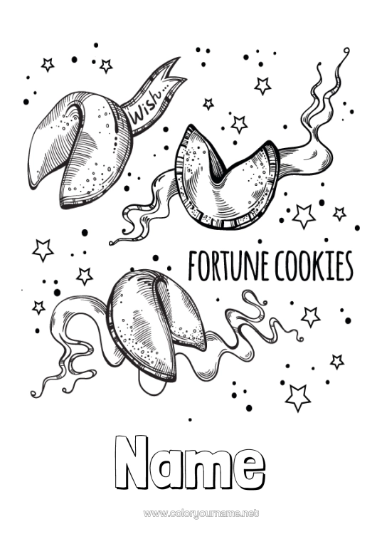 Colouring page to print Food Chinese New Year
