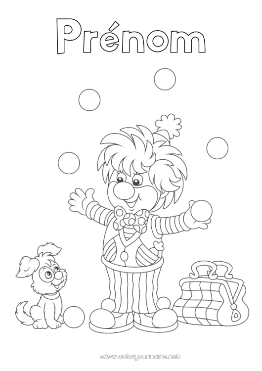 Coloriage à imprimer Bonbons Déguisement Clown Lettres de lutins farceurs Carnaval Mardi gras Jonquilles École Cirque Lettre d'arrivée du lutin                             