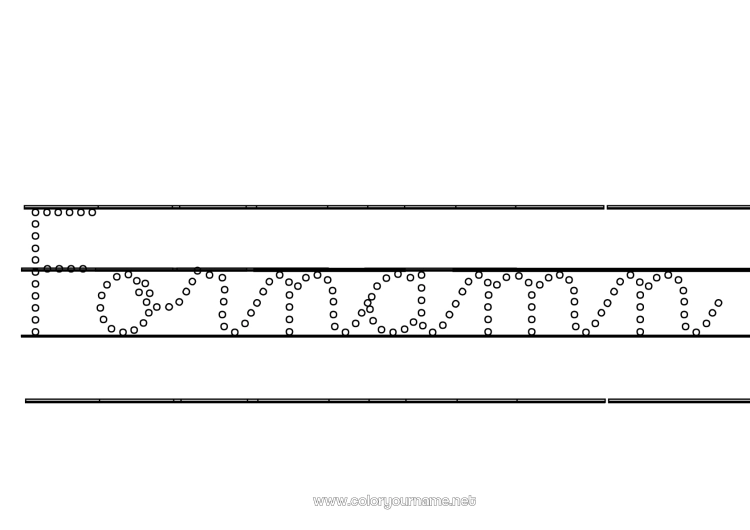 Färgläggningssida att skriva ut Barnaktiviteter Punkter att koppla ihop Utsmyckat namn