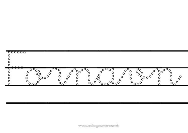 Fargeleggingssiden til utskrift Barnaktiviteter Punkter å koble sammen Dekorert navn