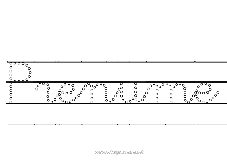 Pagină de colorat de imprimat Activități pentru copii Puncte de conectat Nume decorat