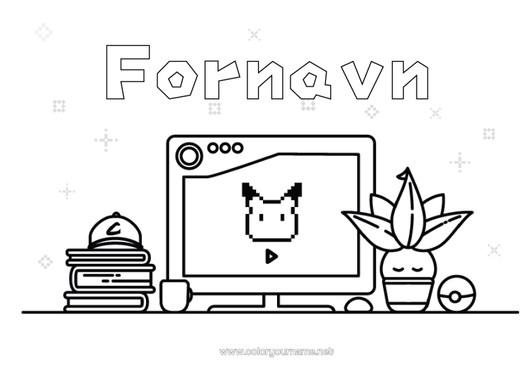 Farvelægningssiden til udskrivning Pokémon Tegnefilm