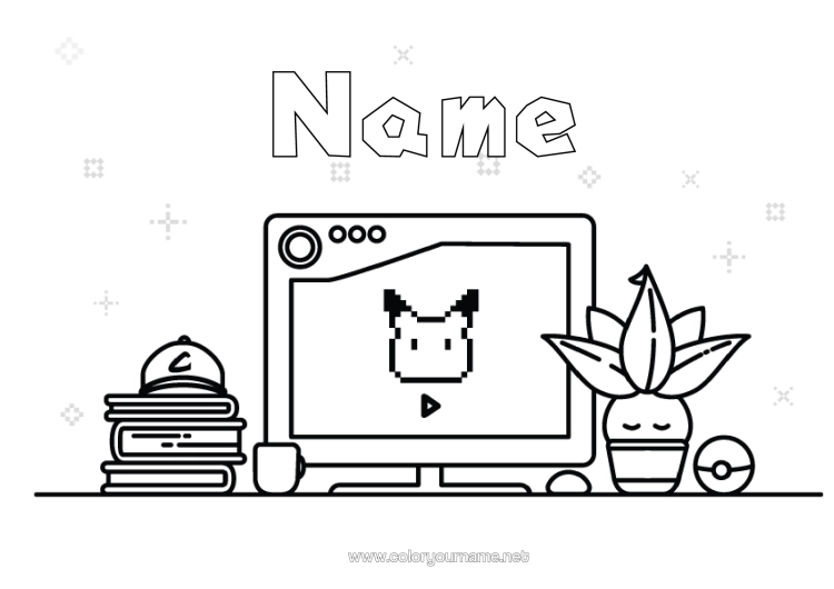 Colouring page to print Pokémon Cartoon