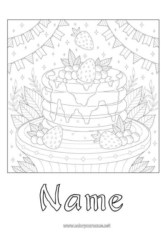 Coloring page to print Candlemas, Shrove Tuesday, Pancake day Pancakes Carnival