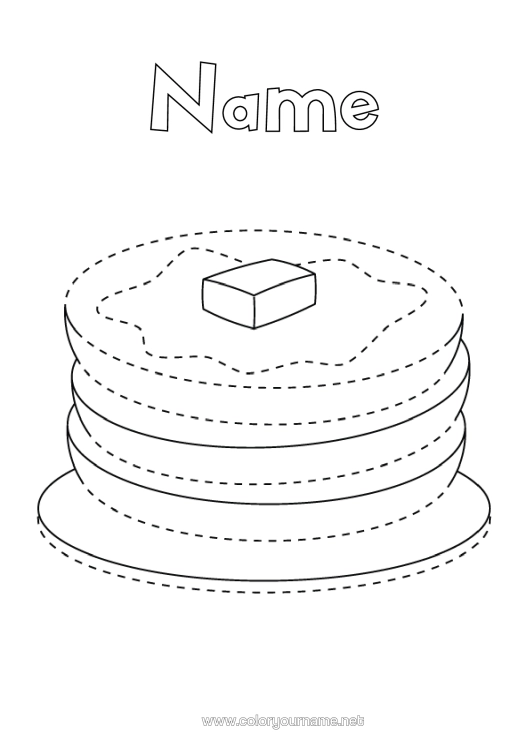 Colouring page to print Children's Activities Connecting Points Candlemas Pancakes Carnival Mardi Gras