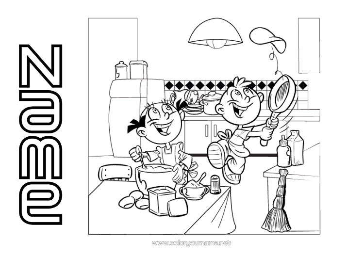 Colouring page to print Candlemas Pancakes Mardi Gras Kitchen