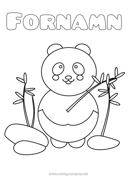 Färgläggningssida att skriva ut Djur Panda Andra djur i världen