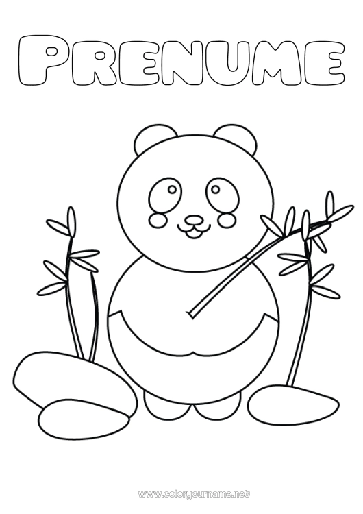 Pagină de colorat de imprimat Animal Panda Alte animale din lume