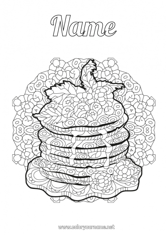 Coloring page to print Candlemas, Shrove Tuesday, Pancake day Pancakes Carnival Shrove Tuesday