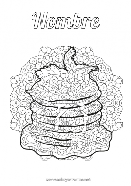 Dibujo para colorear para imprimir Fiesta de la Candelaria Tortitas Carnaval Martes de Carnaval