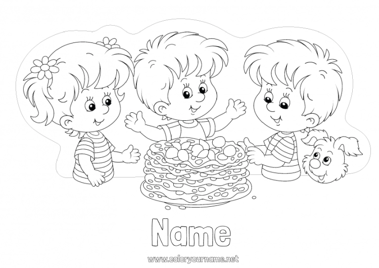 Coloring page to print Candlemas, Shrove Tuesday, Pancake day Pancakes Carnival Shrove Tuesday