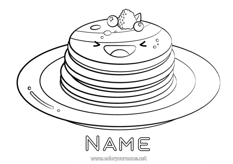 Coloring page to print Candlemas, Shrove Tuesday, Pancake day Pancakes Carnival Shrove Tuesday