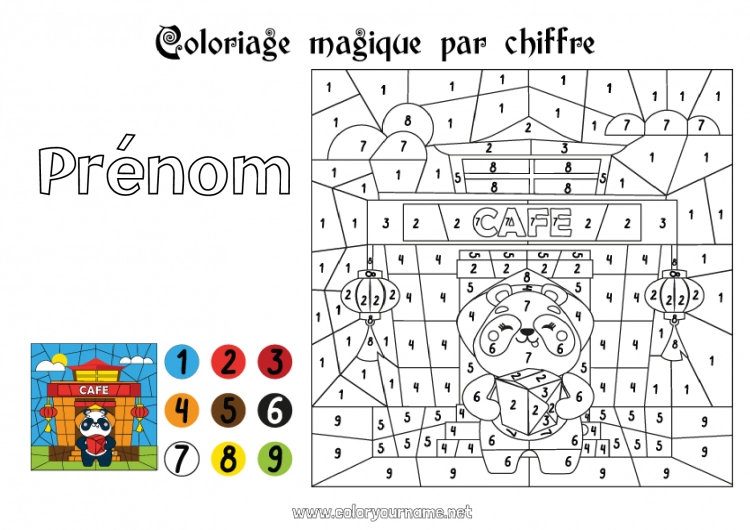 Coloriage à imprimer Coloriages magiques Activités enfants Animal Panda Autres animaux du monde