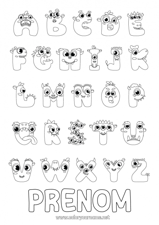 Coloriage à imprimer Activités enfants Alphabet