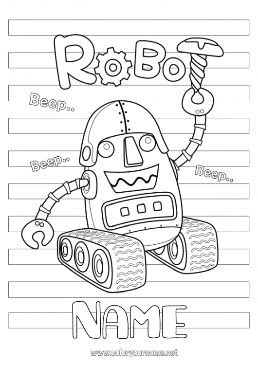 Coloring page to print Robot