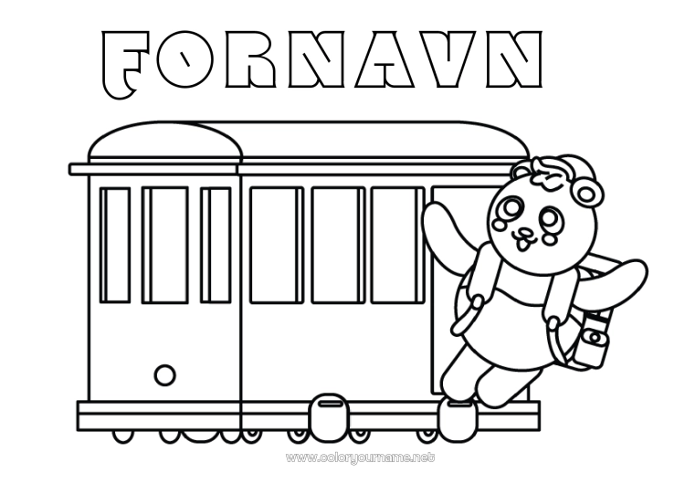 Farvelægningssiden til udskrivning Køretøjer Dyr Tog Panda Nem farvelægning Andre dyr i verden Jordbaserede offentlig transport