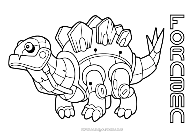 Färgläggningssida att skriva ut Robot Dinosaurier Djur