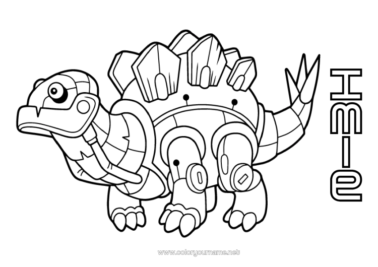 Kolorowanka do wydruku Robot Dinozaury Zwierzę