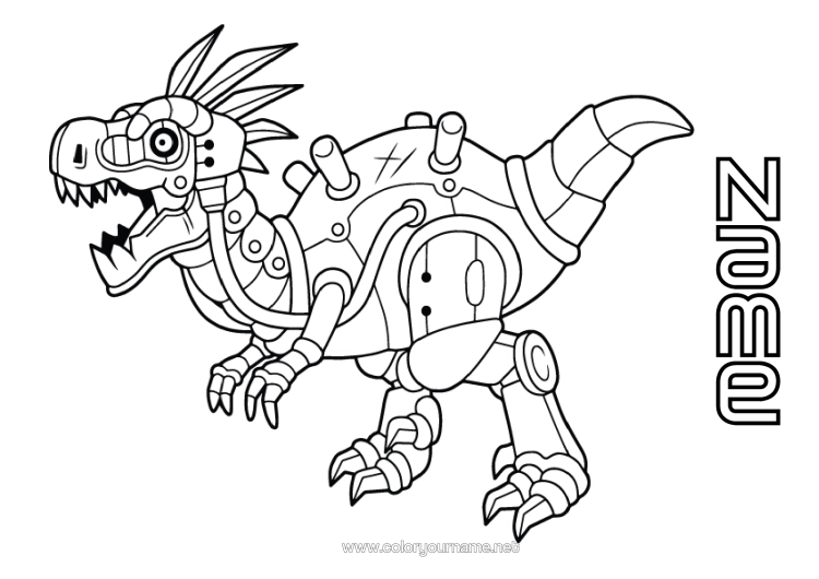 Colouring page to print Robot Dinosaurs Animal