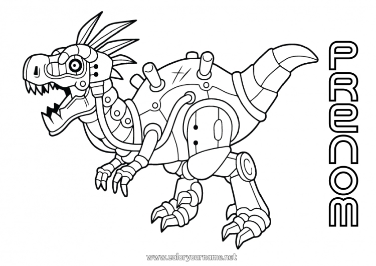 Coloriage à imprimer Robot Dinosaures Animal