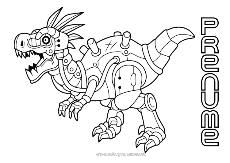 Pagină de colorat de imprimat Robot Dinozauri Animal