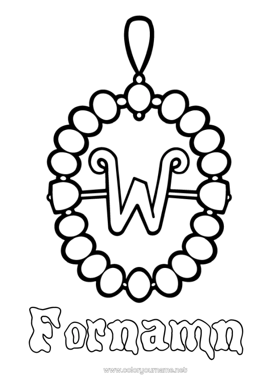 Färgläggningssida att skriva ut Familjen Addams Smycke Halsband
