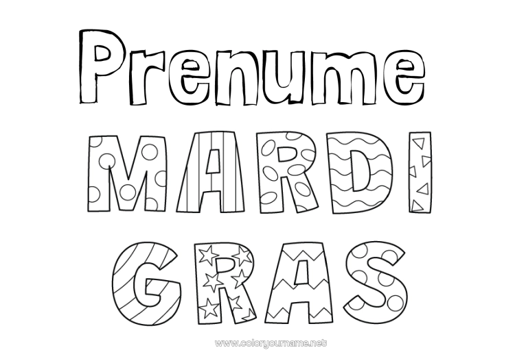 Pagină de colorat de imprimat Carnaval Marțea Grasă