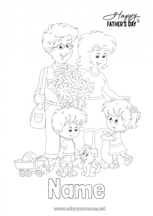 Coloring page to print Dad Happy feast day !