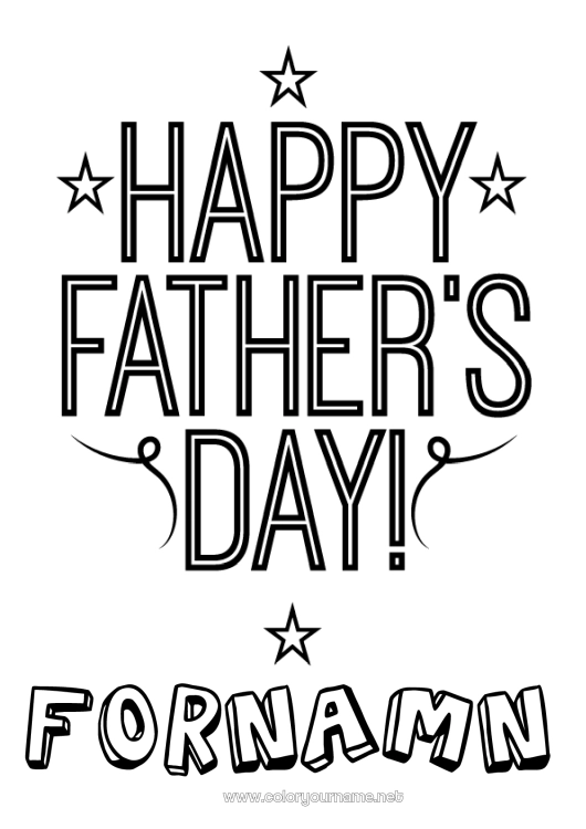Färgläggningssida att skriva ut Pappa Grattis på födelsedagen
