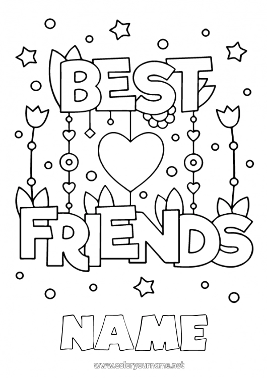 Coloring page to print I love you Friend