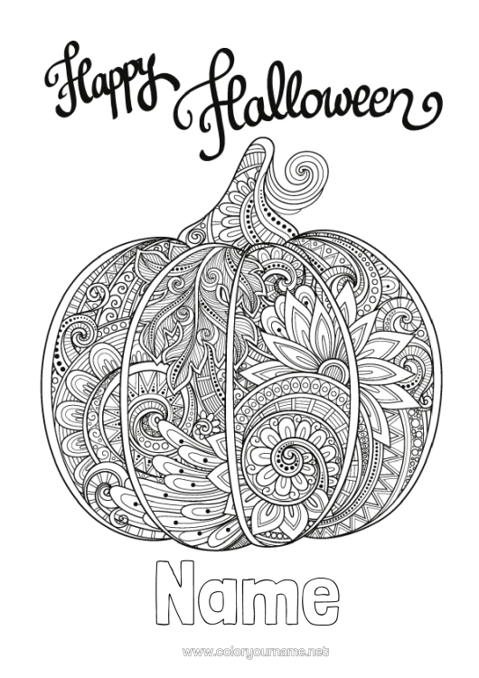 Colouring page to print Pumpkin Halloween Halloween Sign-Up
